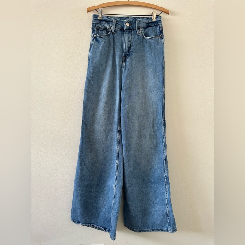 GOOD AMERICAN, Good Skate Wide Leg Jeans, Indigo208, Size 00/24